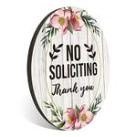 No Soliciting Sign for House or Office, No Solicitors Sign for Front Door or Wall Decor, No Soliciting Signs for Indoor/Outdoor Home or Business Use, 4" x 5" (with Strong Adhesive Tape) - PMB021