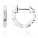 PAVOI 14K White Gold Plated Cuff Earrings Huggie Stud | Small Hoop Earrings for Women