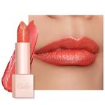 Oulac Coral Red Shimmer Lipstick for Women-Moisture Tinted Lip Balm for Dry Lips, Glitter Surface, Creamy Formula, Hydrating & Smooth, Infused with Shea Butter, Vegan, Clean Beauty (PG04) Sunrise