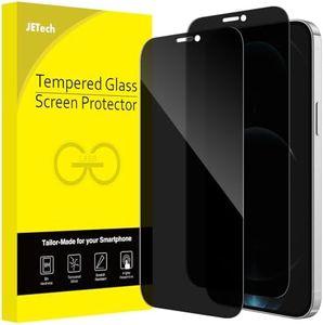 JETech Privacy Full Coverage Screen Protector for iPhone 12 Pro Max 6.7-Inch, Anti-Spy Tempered Glass Film, Edge to Edge Protection Case-Friendly, 2-Pack