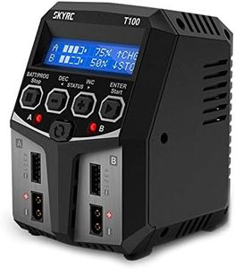 HUIOP T100 Dual Balance Charger 5A 100W AC100-240V XT60 Plug Dual Channel Charger for 2-4S LiPo Li-ion Life LiHV 6-8S NiMH PB Battery RC Car Boat Helicopter Airplane Charger,Dual Channel Charger