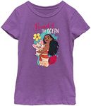 Disney Princess Friend of Ocean Girl's Heather Crew Tee, Purple Berry, X-Small