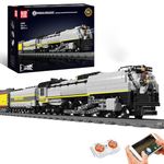 Mould King 12031 Train Building Block Set, UP844 Steam Locomotive Train Set with LED Lighting/Motors/Track, Remote Control/APP Toy Train Car Model Engineering Kits for Adults Kids-3357 PCS