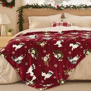 Bedsure Christmas Electric Blanket Twin - Soft Flannel Sherpa Heated Blanket with Pet Pattern, Gift for Grandma, Heating with 6 Heating Levels, 10 Time Settings, and 8-Hour Auto-Off (62x84 inches)
