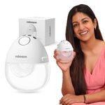 Roboson Wearable Electric Breast Pump for Feeding Mothers, India’s Most Slimmest Hands-Free Breast Pump, Portable, Light weight, Silent & Rechargeable Electrical Automatic Milk Pumping Machine with 3 Modes & 12 Levels, Long Lasting Battery, Includes 15/18/21/24mm Flange and 27mm Breast Shield, 180ml large milk storage, LED Display, BPA-Free and Skin friendly (1 Year Warranty)