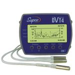 Supco DVT4 Data View 4-Channel Temperature Data Logger with Display, 4" Length x 3-3/64" Width x 1-1/2" Height