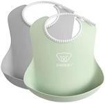 BabyBjörn Baby Bib, 2-pack, Grey/Powder green