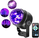 LUNSY Black Light 6W UV Disco Ball LED Party Light, Sound Activated with Remote Control, 1 Pack