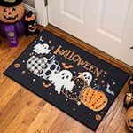 COSY HOMEER Halloween Festival Decor Doormat Indoor, 76x43 cm Nonslip Welcome Doormatts for Floor, Entrance Rug Machine Washable, Pumpkins Party Pattern