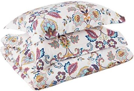 Tribeca Living Abstract Paisley Printed Flannel 200 GSM Luxury Duvet Cover Set, Queen, Multicolor