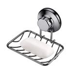 iPEGTOP No-Drilling Soap Dish Holder, Super Powerful Vacuum Suction Cup Shower Soap Dish - Strong Rustproof Stainless Steel Soap Saver Sponge Holder for Bathroom & Kitchen Sink (Graphite)