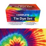 QBIX Tie Dye Kit – Fashion Craft Kits for Kids with 15 Vibrant Colours Textile Paints – Permanent Fabric Dye for Children and Adults – DIY Art Set for Your Clothes – 15 x Dye Bottles and Packets