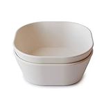 Mushie Dinnerware Bowls for Kids | Tableware 1x Set of 2 Bowls | Reusable BPA Free | Dishwasher & Microwave Safe Bowls | Made in Denmark | Square (Ivory)