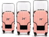 NYALA 3 Pcs Protective Trolley Bag Cover | Suitcase Bag Cover | Waterproof Dustproof Luggage Cover, Clear PVC Suitcase Covers Protectors (28 in, 24 in, 20 in) (Transparent, 3 Size Combo)