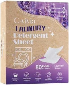 Laundry Detergent Sheets, Lavender Scent, 80 Loads – Plant-Based Concentrated Laundry Soap, Eco Friendly & Hypoallergenic, Liquidless No Mess Laundry Detergent for Travel, Home, and Sensitive Skin
