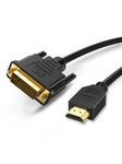 CableCreation HDMI to DVI Cable, 1.5m Bi-Directional HDMI Male to DVI(24+1) Male Braid Cable, Support 1080P for Raspberry Pi, Roku, Xbox One, PS4, PS3, Laptop, Blue-ray, Nintendo Switch etc,5FT/1.5M