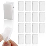 15 Pcs Self Adhesive, Tapestry Wall Hanging Clips Clips Wall Clips Poster Hanger Shower Curtain Clips Double-Sided Adhesive Spring Clips for Blanket Poster Clothing Wall Flag (White)