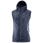 Salomon Polyester Women's Agile Wind Vest (Small, Navy)