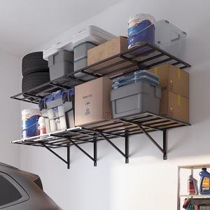 FLEXIMOUNTS 2x6ft Heavy Duty Garage Storage Shelving,1600lbs Weight Capacity, 2-Pack Wall Shelf Garage Organization System, 24-inch-by-75-inch Garage Storage Rack Floating Shelves