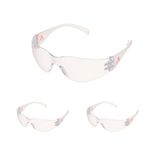 Karam ES001 Safety Goggles with Clear Lens | Lightweight, Scratch & Impact Resistant | Safety Glasses for Multipurpose Use for Pollution, Dust, Riding & Construction Work | PACK OF 3