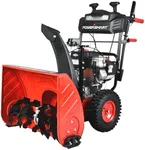 PowerSmart Gas Snow Blower 24-Inch, 2-Stage 208cc Briggs and Stratton Engine with Electric Starter, Hand Warmer, Self Propelled System, LED Headlight