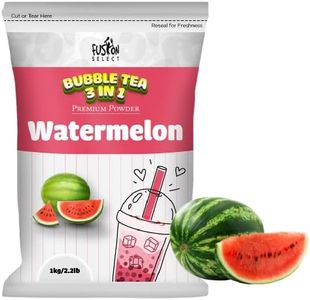 Fusion Select 2.2lb Boba Tea Powder Watermelon Bubble Tea Flavored-3-in-1 Drink Powder with Cream & Sugar - Instant Pre-Mixed Beverage for Hot or Cold Blends or Yummy Frappes