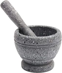 Mortar and Pestle Set, Guacamole Bowl Molcajete Grinder Garlic Spices Herbs Resin Mortar Pestle Set, Great for Guacamole Spice, Cooking Tools Supplies, Small 4.3 Inch Holds 1.5 Cups