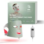 Nanoleaf LED Light Therapy Face Mask 432 LEDs, 7 Targeted Light Modes, Portable Red Light Mask with NIR LEDs, Skin-Friendly Silicone & Eye Protect, 5-10 Mins Quick Treatment, Infrared Rechargeable
