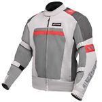 Allextreme BAZOOKA Unisex All weather Adult Motorcycle Riding Jacket with Impact Protection Back & Elbow Guard Reflective Stickers and Abrasion Resistance (XL, Grey & Red)