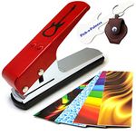 Pick-a-Palooza DIY Guitar Pick Punch - The Premium Guitar Pick Maker and a Leather Key Chain Pick Holder - Gift Pack - Red