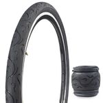 Bike Tire 24 Inch One Pack Beach Cruiser Bicycle Tire Folding Bead Replacement Tyre 24 * 2.125 for Bike City Bike