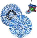 2 Pack Mop Replace Heads Compatible for O Cedar, Spin Mop Refill Head Replacement for RinseClean 2-Tank System - Fluffy Microfiber, Machine Washable and Easy to Replace