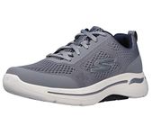 Skechers Men's Gowalk Arch Fit-Athletic Workout Walking Shoe with Air Cooled Foam Sneaker, Grey/Navy, 9.5 X-Wide