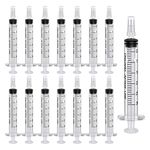 50 Pack 3ml Plastic Syringe Sterile Individual Wrap with Cap, Measurement and Dispensing Syringe Tools for Science Labs, Liquid Measuring, Feeding Pets, Oil or Glue Applicator (50, 3ml)