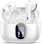 Btootos Wireless Earbuds, Bluetooth 5.4 Headphones In Ear with 4 ENC Noise Cancelling Mic, 2026 New Bluetooth Earphones Mini Deep Bass Stereo Sound, 36H Playtime LED Display IP7 Waterproof White