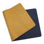 NAIDEV Mouse Pad, Desk Mat, Large Leather Desk Pad, Dual-Sided PU pad Waterproof Mouse Pad for Laptop, Office Table Protector Blotter Best Gifts (Nevy Blue & Orange, 60 x 30)