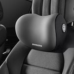 CRENTILA Car Neck Pillow,Neck Pain Relief for Long Drive Car Seat Back Head Rest Memory Foam Pillow for Driving with Adjustable Strap,and Breathable Removable Cover (Black)