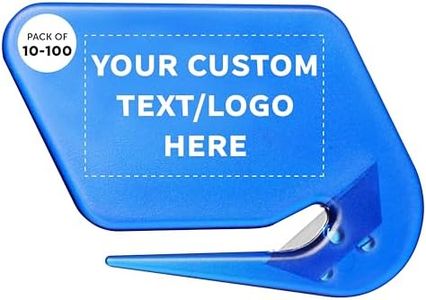 Custom Translucent Plastic Letter Openers Set of 10/50/100, Personalized Bulk Pack - Perfect for Home or Office - TBlue