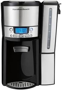 Hamilton Beach (47950) Coffee Maker with 12 Cup Capacity & Internal Storage Coffee Pot, Brewstation, Black/Stainless Steel