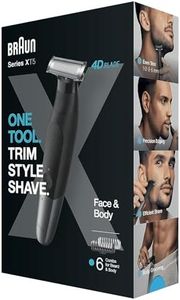 Braun Series X, Hybrid Electric Men's Beard & Body Shaver 4D Blade, SkinShield Waterproof, Wireless XT5200