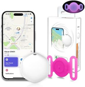GPS Tracker for Dogs, Mini GPS Cat Tracker, Dog Tracking tag with Holder, No Monthly Fee,Work with Apple Find My(iOS Only),Dog Tracking Device,Anti-Lost,Finder Tag for Vehicles/Pets/Kids/Items (YPink)