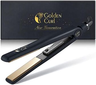 Golden Curl Fer Lisseur Cheveux Professionnel - 5 Ans de Tranquillité - Fer à Lisser et Boucleur Cheveux 2 en 1 - Appareil de Coiffure Hair Straightener pour Lisser et Boucler (Or)