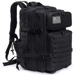 45L Military Tactical Backpacks For Men Camping Hiking Trekking Daypack Bug Out Bag Lage MOLLE 3 Day Pack with Bottle Holder by QT&QY