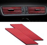 NILKANTH SHOPPERS Universal Car Air Conditioner Vent Trim Decoration Strip Waterproof Flexible Shiny Auto Car Vent Interior Accessories for All Air Vent Outlet (RED, 20)