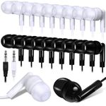 Kanayu 100 Packs Kids Earbuds Bulk Basic Student Earphone Individually Bagged 3.5 mm Headphones for Schools Classrooms Library Teens Gift, Black and White