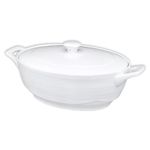 jinsongdafa Casserole Dish with Lids,1.9 Quart French White Ceramic Tureens, 12.1x7.3 Baking Dish, Serving Tureen Soup, for Casseroles, Lasagna Cookware Set, Microwave, Oven Safe