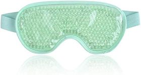 NEWGO Cooling Eye Mask Cold Eye Ice Pack for Puffy Eyes, Gel Eye Mask Cold Compress Eye Gel Mask with Plush Backing for Dry Eyes, Migraine, Headaches, Stress Relief (Green)