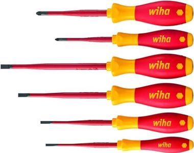 Wiha 3201ZK6 SoftFinish Electric Slimfix Slotted Screwdriver Set (6 Pieces)