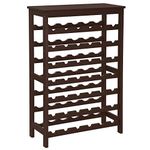 SONGMICS 42-Bottle Wine Rack Free Standing Floor, 7-Tier Display Wine Storage Shelves with Table Top, Bamboo Wobble-Free Bottle Holder for Kitchen Bar Dining Room Living Room, Espresso UKWR27BR