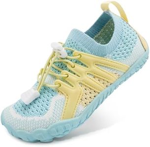 Stelle Water Shoes for Kids Girls Boys Barefoot Shoes with Adjustable Laces Quick Drying Beach Sports Non Slip Swimming Hiking(Seafoam Pop,1ML)